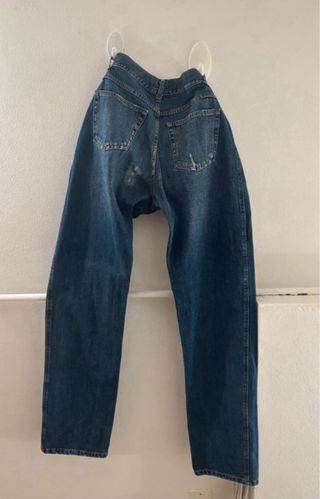 Jeans dritti strappati blu