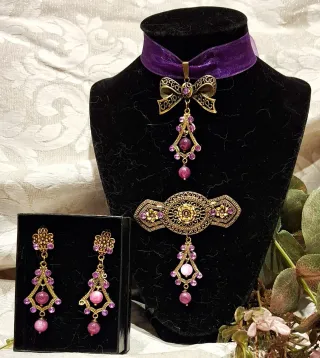 Aderezo Fallera Huertana Oro y Morado