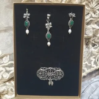 Aderezo fallero huertano verde y plata