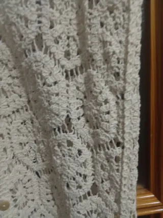 Chaleco largo crochet beige Talla M