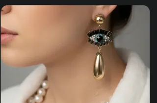 Pendientes Ojo Turco Gota Dorada