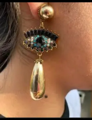 Pendientes Ojo Turco Gota Dorada