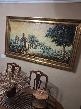 Cuadro decorativo paisaje pueblo