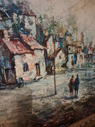 Cuadro decorativo paisaje pueblo