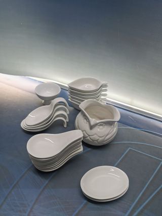 24 piezas de porcelana soporte para cucharas/Vajilla/cuencos o platos pequeños- arcoroc