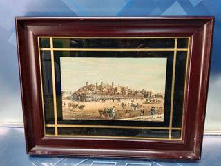 Ilustración enmarcada -Lámina litográfica de la Torre de Londres-1821 - Robert The Elder Havell