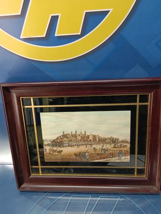 Ilustración enmarcada -Lámina litográfica de la Torre de Londres-1821 - Robert The Elder Havell