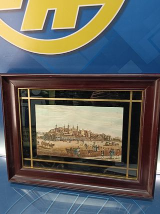 Ilustración enmarcada -Lámina litográfica de la Torre de Londres-1821 - Robert The Elder Havell