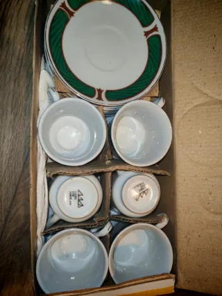 Set 6 Tazzine Caffè con Piattini Porcellana