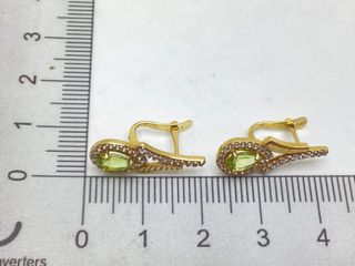 pendientes oro 18k con piedra con circonita