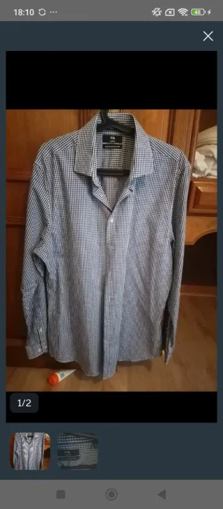 4 x 3 Camisa C&A cuadros hombre Talla L