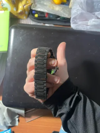 Orologio Uomo Brillantini Nero Argento