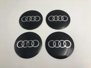 CHAPAS DE CENTRO DE RUEDA PEGATINA AUDI 90MM
