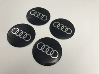 CHAPAS DE CENTRO DE RUEDA PEGATINA AUDI 90MM
