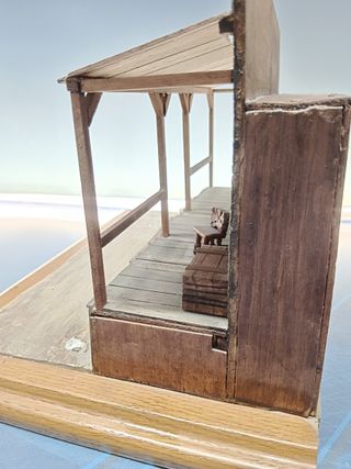 Maqueta de madera, Caseta de Sheriff, western, oeste, 33x22x23 cm