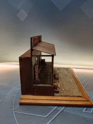 Maqueta de madera, Caseta de Sheriff, western, oeste, 33x22x23 cm
