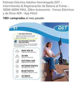 Patinete Eléctrico Mascooter DGT S1 Precintado