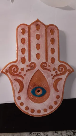 Soporte incienso mano Fátima cerámica y resina