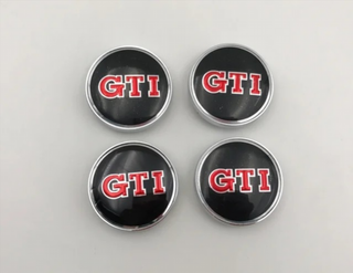 CHAPAS DE CENTROS DE RUEDA GTI 56MM 4UND NEGRO