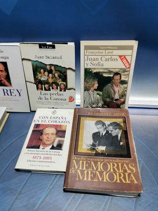 lote 9 libros sobre EL REY, memorias de memoria y mas