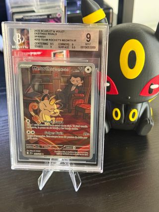 Carta Pokémon Meowth Team Rocket #203 Beckett 9