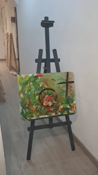 Caballete de madera plegable