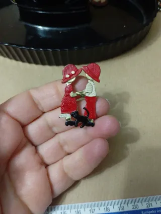 Spilla vintage smalto e metallo dorato