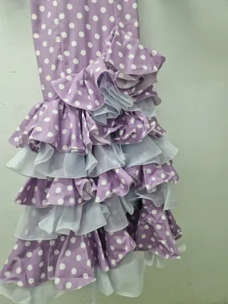 Traje Flamenca Malva Lunar Blanco Talla 12