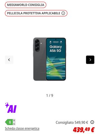 Samsung Galaxy A56 5G 256GB Grigio