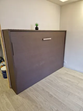 Mueble Cama 135cm Madera y Tela