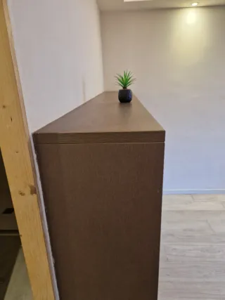 Mueble Cama 135cm Madera y Tela