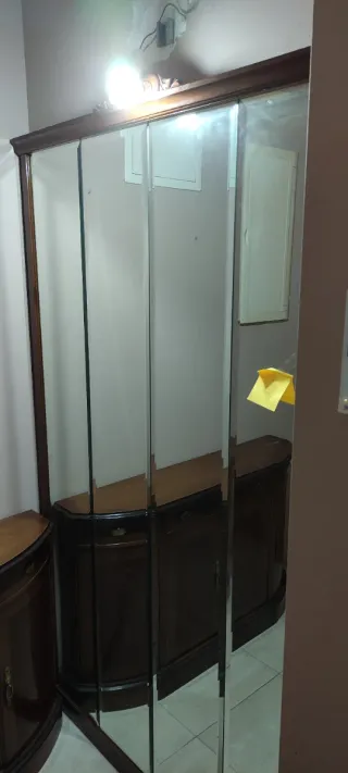 Espejo recibidor madera y cristal