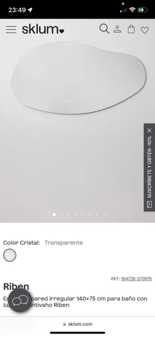 Espejo Riben irregular transparente