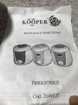 Friggitrice elettrica Kooper 1lt
