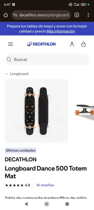 Longboard Decathlon Dance 500 Totem Mat