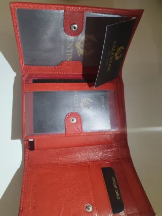 Portafoglio donna Valentini vera pelle rosso