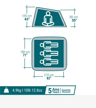 Tienda campaña Decathlon 2 segundos