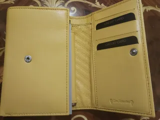 Portafoglio donna Valentini vera pelle giallo