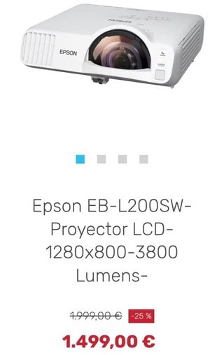 Proyector Láser Epson EB-L200SW WXGA HD