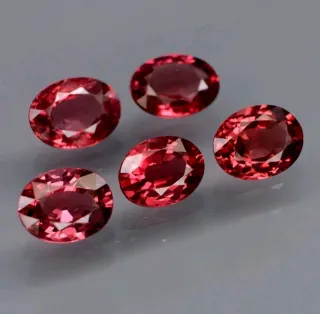 Granato Rodolite Naturale Ovale (5 pezzi)