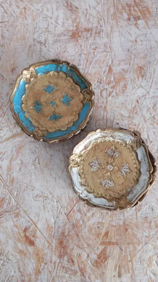 Sottobicchieri vintage decorati oro e colori