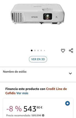 Proyector Epson EB-W05 3LCD Blanco