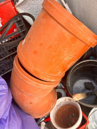 2 piezas de Tubo desagüe naranja grande