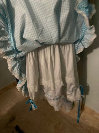 Bata Rociera Niña Azul y Blanca