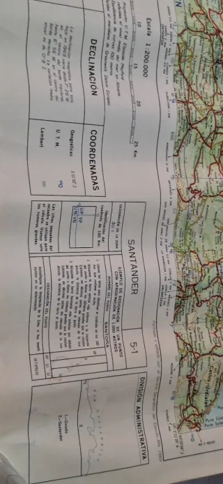 Mapa militar España Santander 1:200.000
