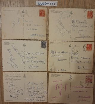 6 Cartoline Viaggiate Paesaggi Dolomiti