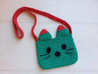 Bolso nuevo crochet infantil gato