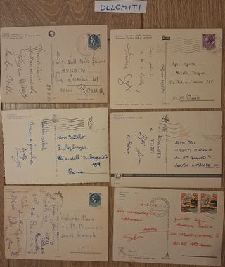 6 cartoline paesaggi Dolomiti viaggiate