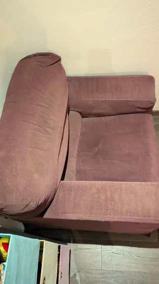 Butaca individual tela morada