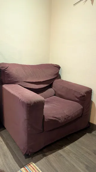 Butaca individual tela morada